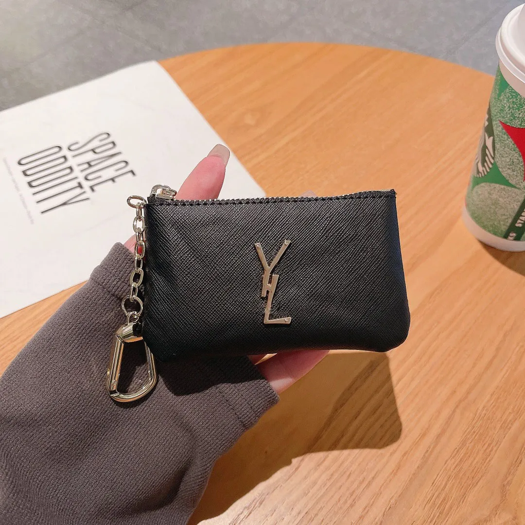 y Wallet Luxury Designer Cheychain Logo y Brand Brand Keychains Hide Highting Leature Leather Men Pres