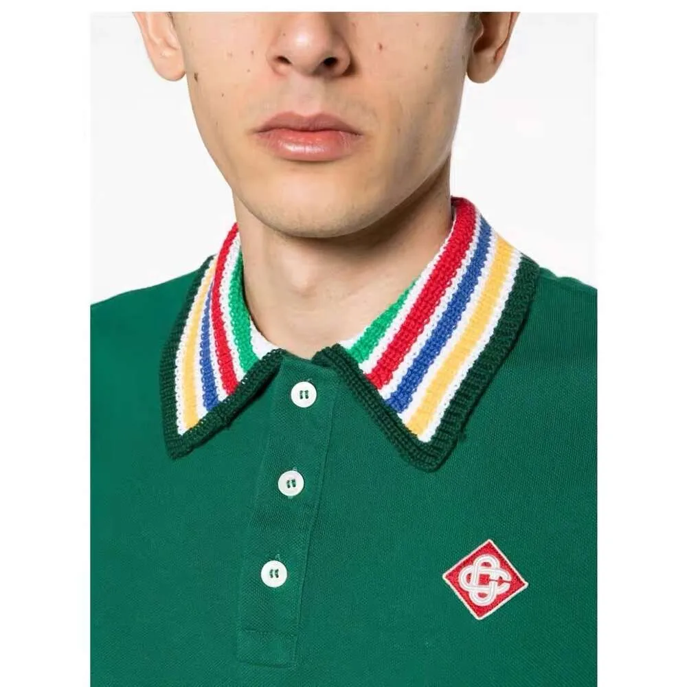 Mens Trendy Casablanca-Inspired Short-Sleeved T-shirt with