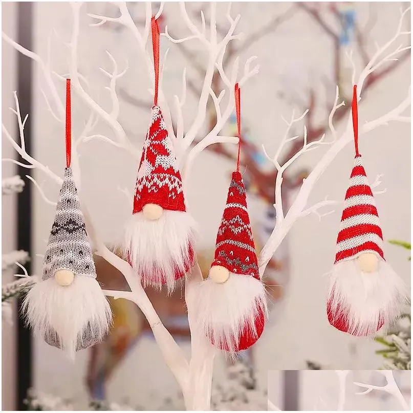 Décorations de Noël Ornements de Noël faits à la main suédois Tomte Gnomes P Scandinave Santa Tree Décoration suspendue Décoration d'intérieur JK2009 DHC1K