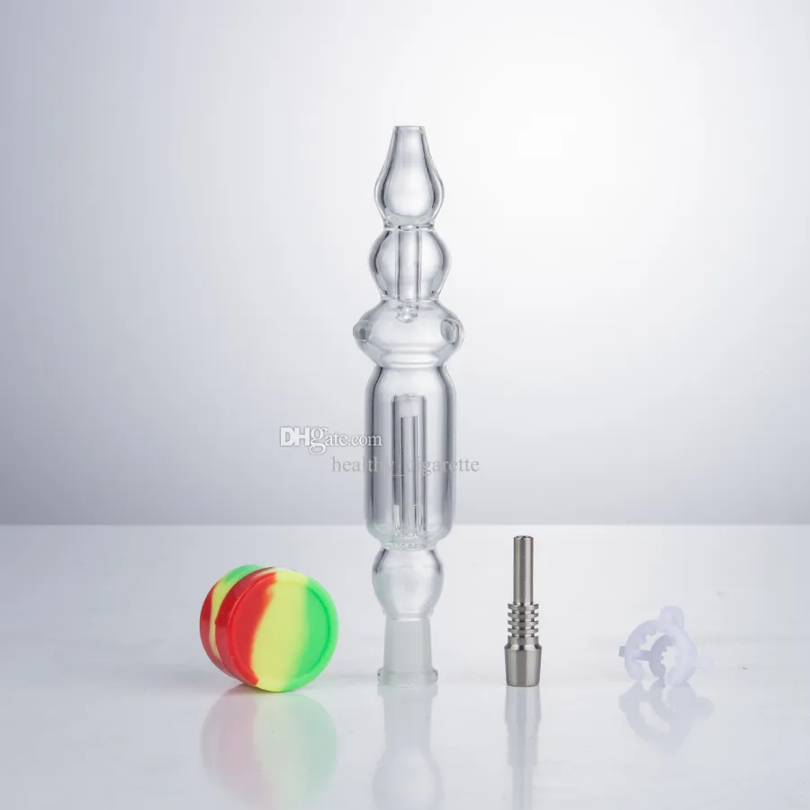 NC011 Dab Rig Rauchen Rohre Calabash Stil Bubbler Glas Wasser Bong 10mm Titan Quarz Keramik Nagel Clip Silizium Glas