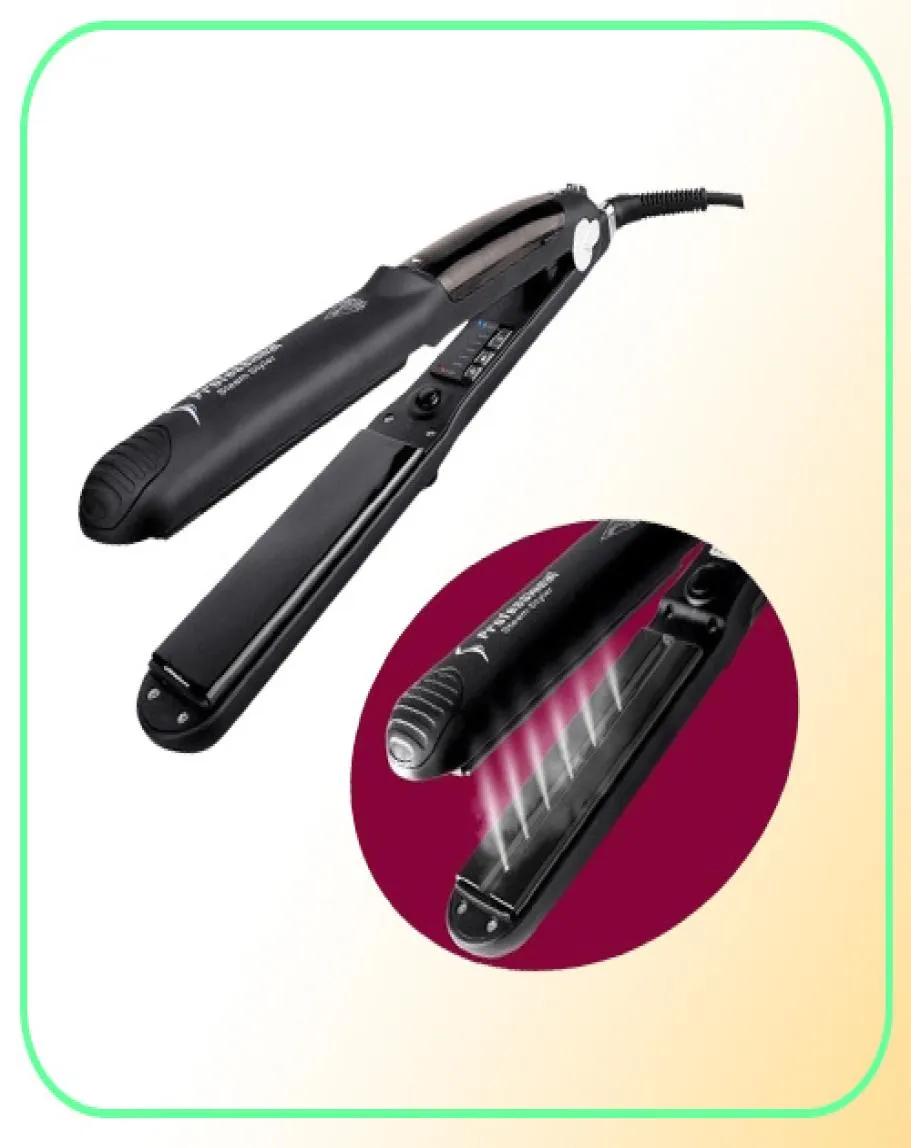 شعر البخار Flater Flat Iron Professional Tourmaline 2in1 تقويم الحديد قابل للتعديل 300450F الصالون الحرارة 11025869172