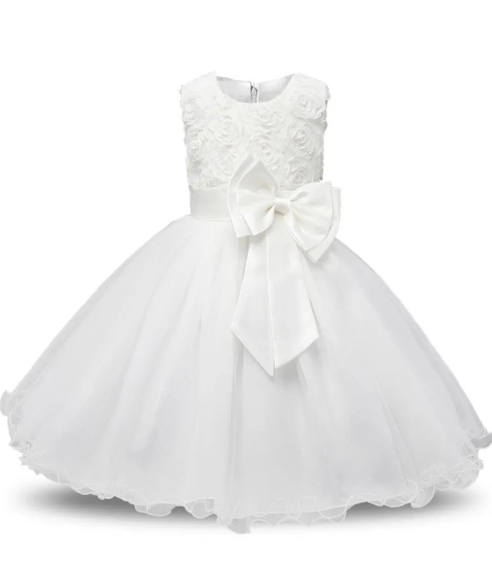 1 anno di compleanno Ragazza del bambino Battesimo Abito in pizzo floreale Costume neonato Principessa Vestido Regalo per bambini Battesimo Abiti da indossare L3020644