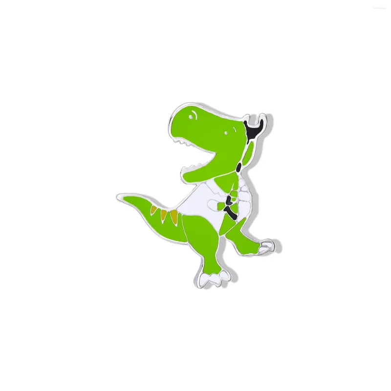 Broszki zabawny naukowiec dinozaur Enamel Pin Creative Backpack Lapel Bratge Brooch Prezenty biżuterii