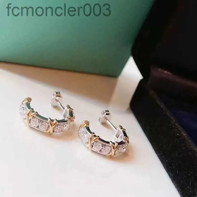 Product Nieuwe Luxe Kristal Oor Manchet Oorbellen voor Vrouwen Merk Charme C-vorm Diamant 18k Goud Hoge Kwaliteit Designer oorbel Sieraden 79W6