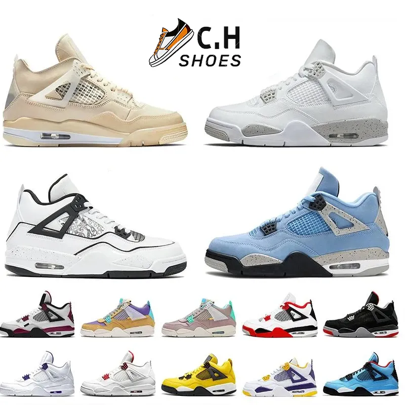 Pink 4s Basketball Shoes Comfortable Sneakers For Women And Men