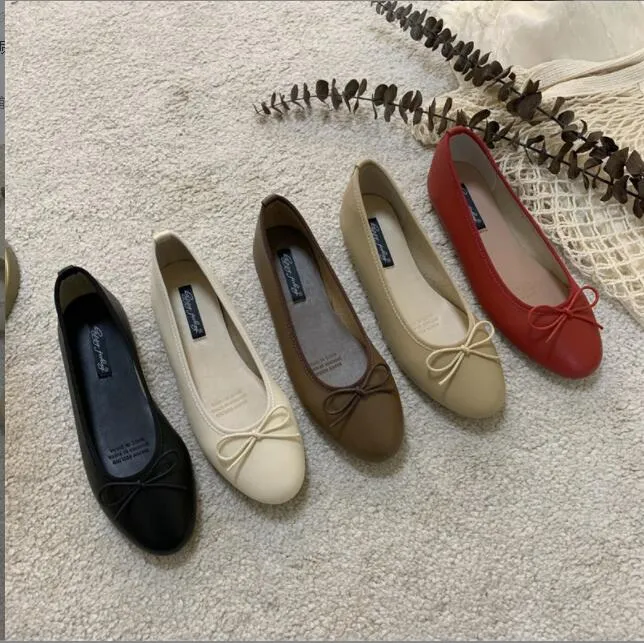 Bailamos Chaussures de ballet plates pour femme - Mocassins à bout carré - Ballerines plates à talons épais - Chaussures peu profondes - Décontractées - Pour l'extérieur - À enfiler - 35-40