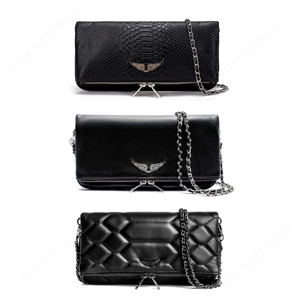 Pochette Rock Swing Your Wings bag womens tote handbag Shoulder man Genuine Leather Zadig Voltaire wing chain Luxury fashion clutch flap Cross body bags34