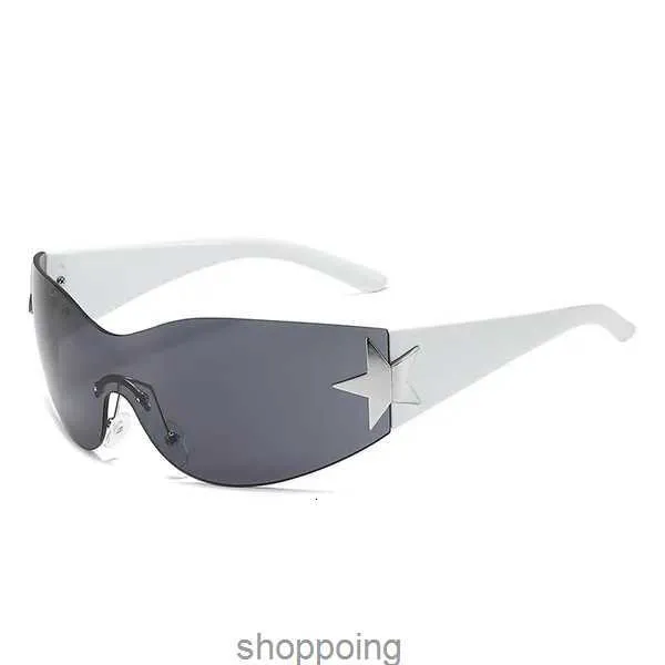 2023 Star punk Rimless Blasses Brand Y2K Sun Glasses Men Goggle Shades Uv400 Fashion Eyewear SG559 4ZGKR