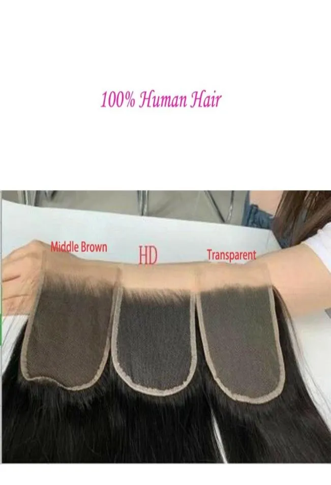 Cheveux humains indiens 6x6 5x5 HD Lace Closure Baby Hair 1822 pouces couleur naturelle partie soyeuse droite5157366