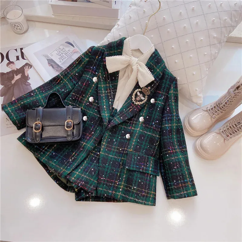 Autumn Girls Casual Suit Set Spring Collegiate Style Baby Girl