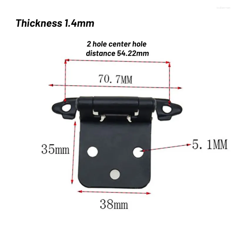 Charnières de porte de rangement de cuisine, 10 pièces, quincaillerie d'armoire, superposition robuste, fermeture automatique, meubles en acier laminé à froid 7x4x3cm