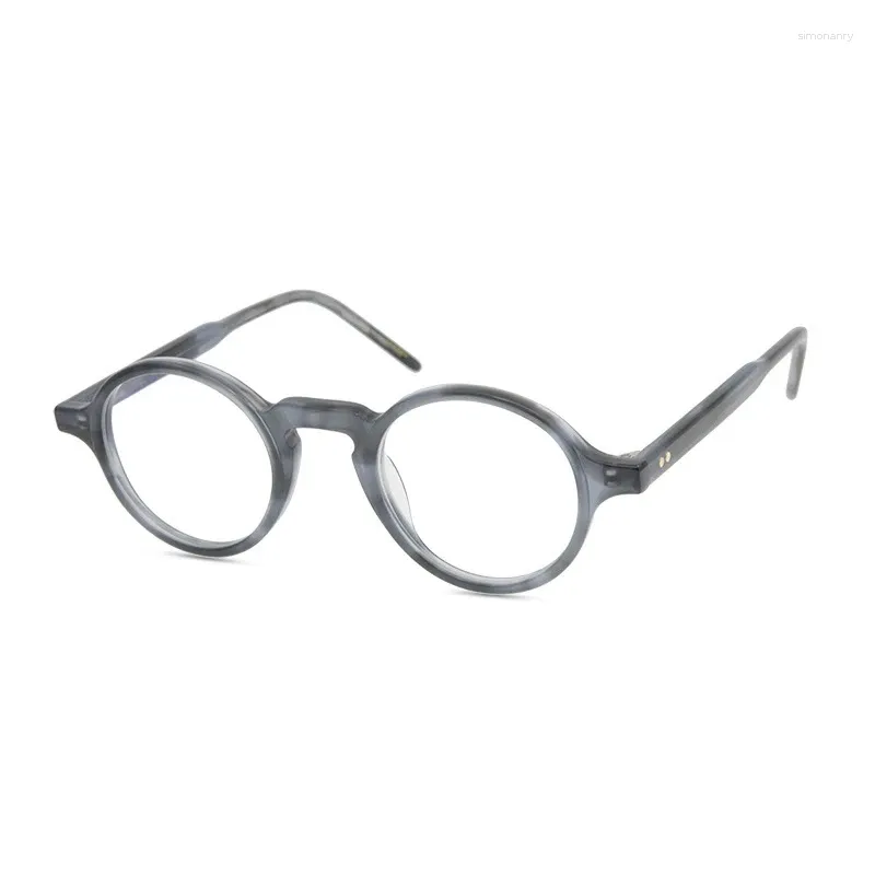 Solglasögon ramar Belight Optical American Design Acetate Glasses Men Recept Eglaslasses Vintage Round Retro Frame Eyewear 9523