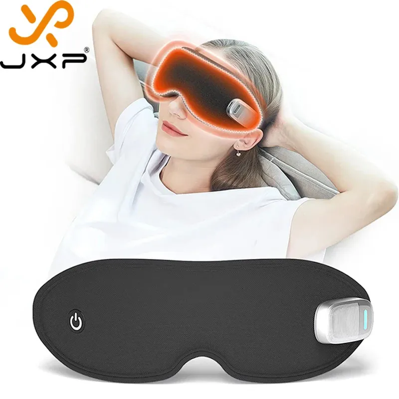 JXP Compress Eye Massage with Heat Vibration Sleep Mask Air Pressure Blackout 3D 3 In 1 Charger Dry Eye Massager Instrument 240106