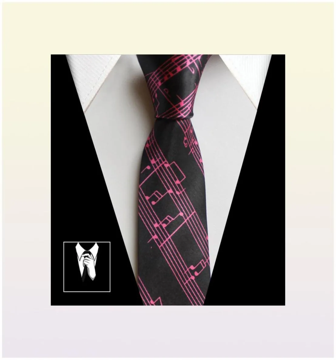 Mode Slim cravate musique Piano étudiant cou cravates cadeaux pour hommes papillon chemise musique Tie7470138