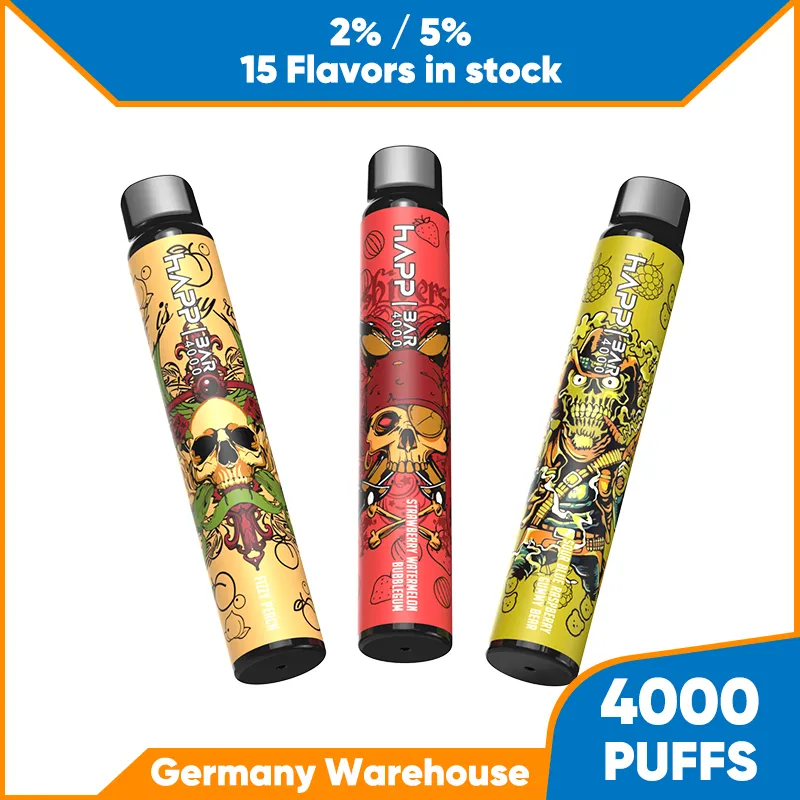 Popular Nuevo diseño 4000 Puffs Cigarrillo electrónico 2% 5% Nic Vape desechable Pluma 850mAh Batería No recargable Pod Original Buen sabor 4k Puff Bar