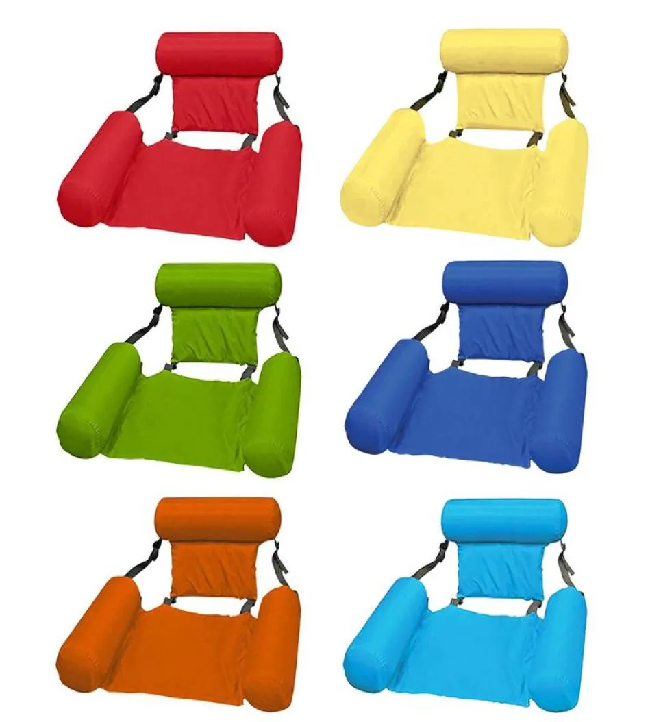 Uppblåsbara flottörrör Simning Floating Chair Pool Party Float Bed Seat Water Portable Lounger Back1746751