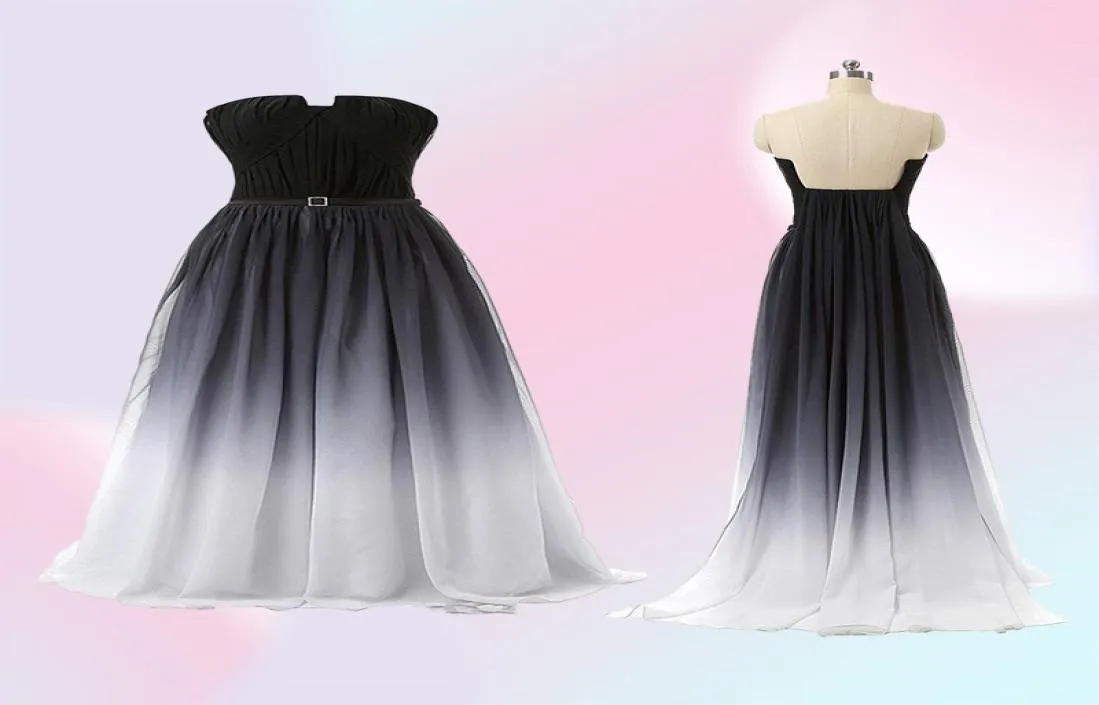 2018 Nowe gradientowe sukienki balowe z długim szyfonem Plus w rozmiarze Ombre Ombre Evening Formal Party Gown6686113