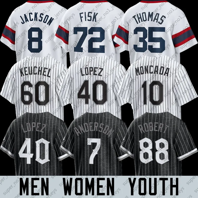 88 Luis Robert Jr. Maglia da baseball Chicago Eloy Jimenez Andrew Benintendi Tim Anderson Yoan Moncada Gregory Santos Dylan Cease Oscar Colas Carlton Fisk