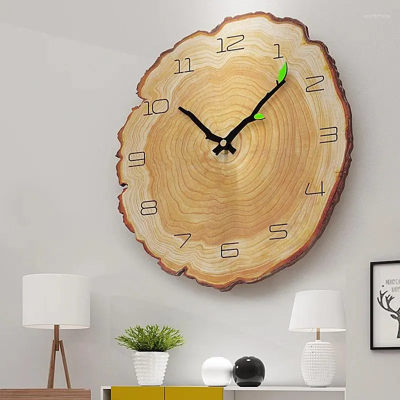 Horloges murales Nordic Vintage Horloge en bois Design moderne Rustique Rétro Home Office Café Décoration Art Grande montre