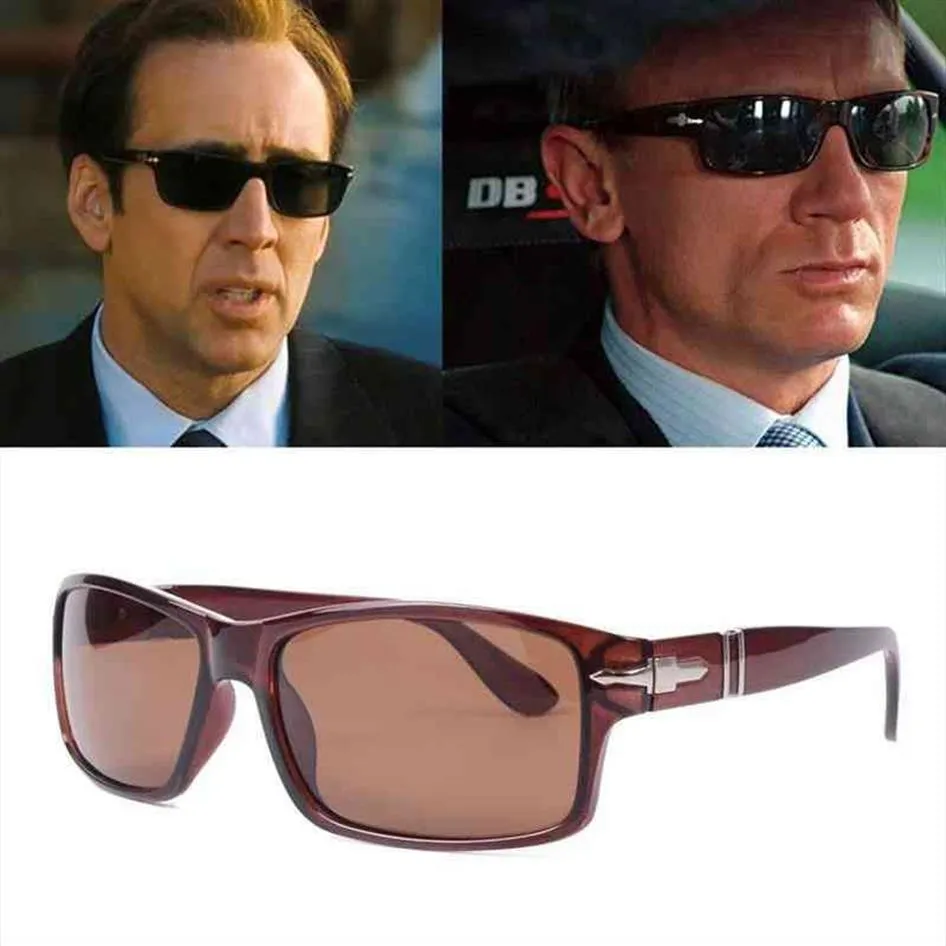 Klassisk vintage mode James Bond 007 Square Style Polariserade solglasögon män som kör varumärkesdesign Sun Glasses Oculos de Sol316V
