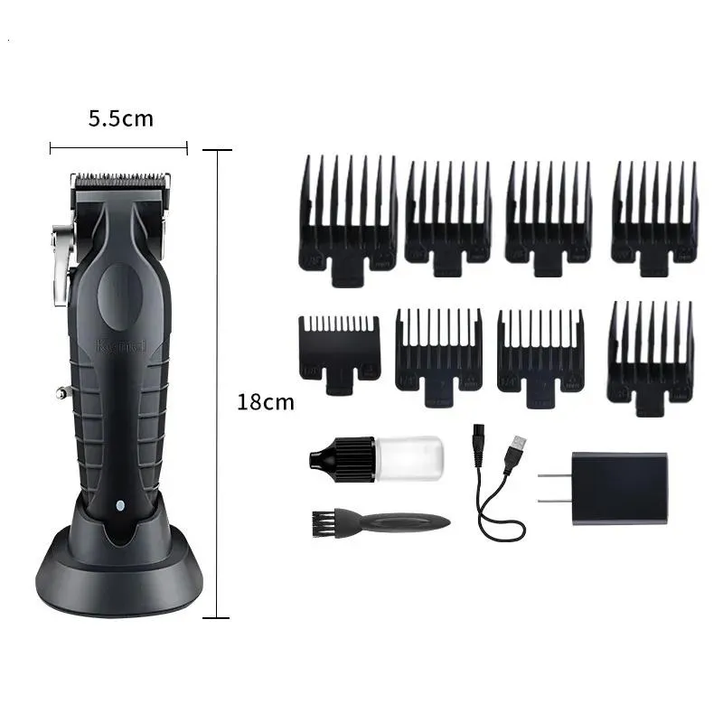 Trimmer Kemei Spingitore elettrico KM2296 con base Spingitore elettrico USB Testina per olio Spingitore per incisione Galleria di taglio dei capelli Barbiere 231102