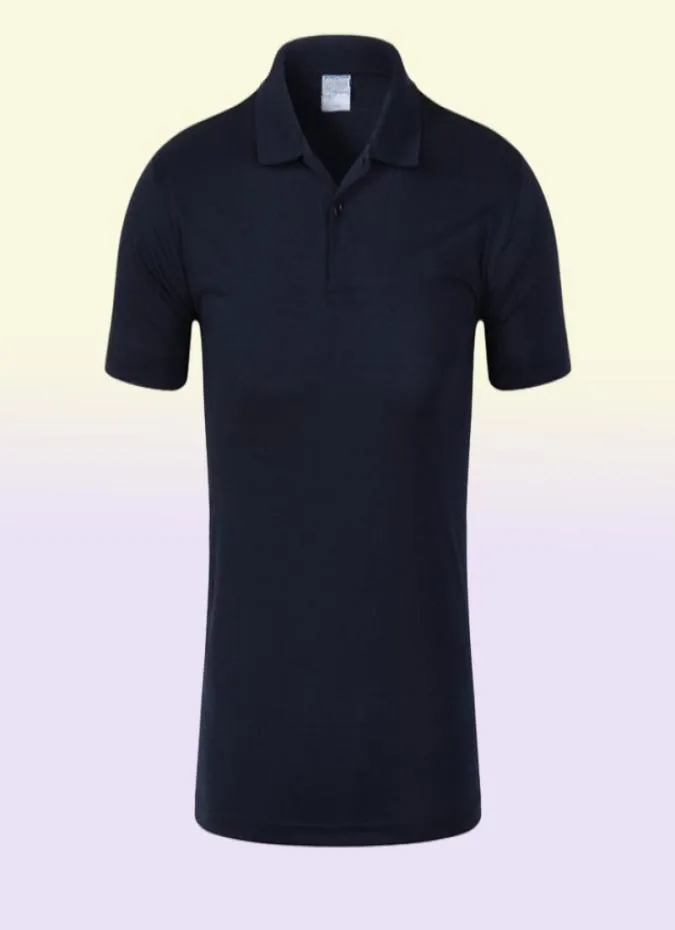 Stylna czarna klasyczna marka krótkiego rękawu koszula polo Pure Color Casual Mens Lapel TOP1983096