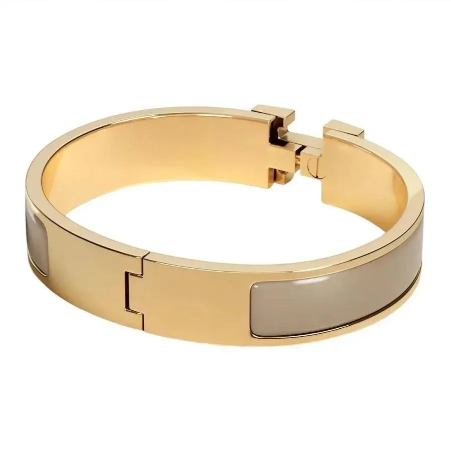 Bracciale rigido Bracciale a vite Braccialetti di design Gioielli di lusso Bracciale da donna Accessori moda H Lega di acciaio al titanio placcato oro Never Fa