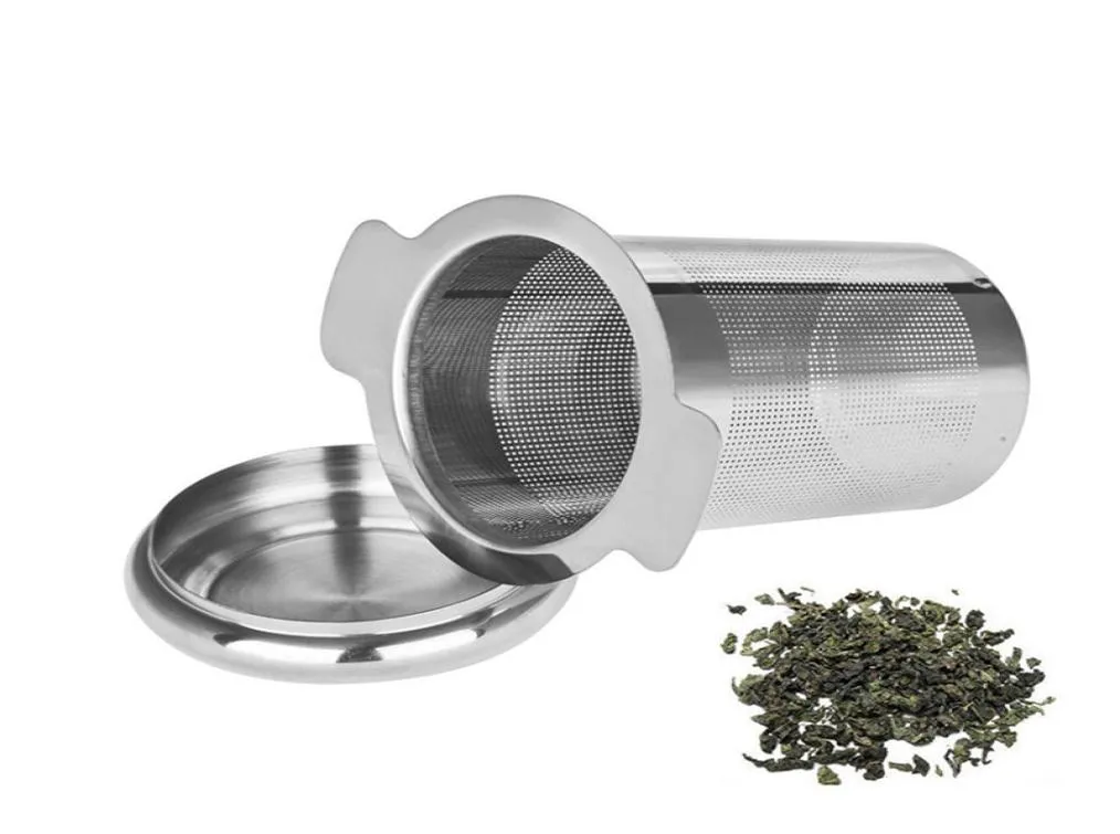 Cesta reutilizável de aço inoxidável para infusor de chá, filtro de malha fina com 2 alças, tampa, filtros de chá e café para folhas de chá soltas LZ01848333380