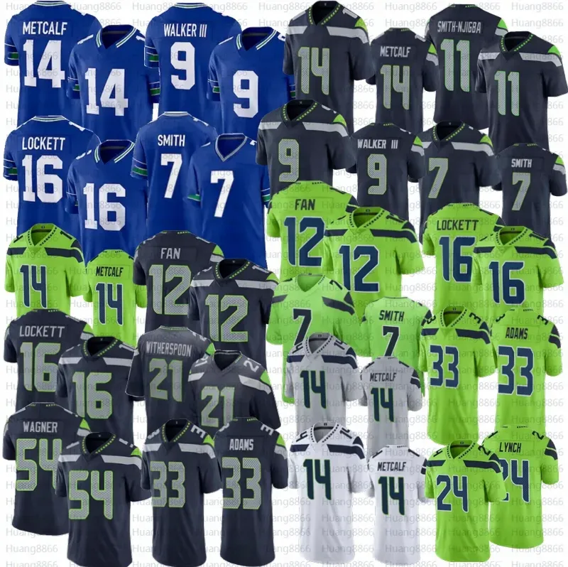 Personalizado para hombre, mujer, juventud, Seahawks, Seattle, DK Metcalf, camiseta de fútbol Kenneth Walker III, Jaxon Smith-njigba, Devon Witherspoon, Wagner, camisetas Ed