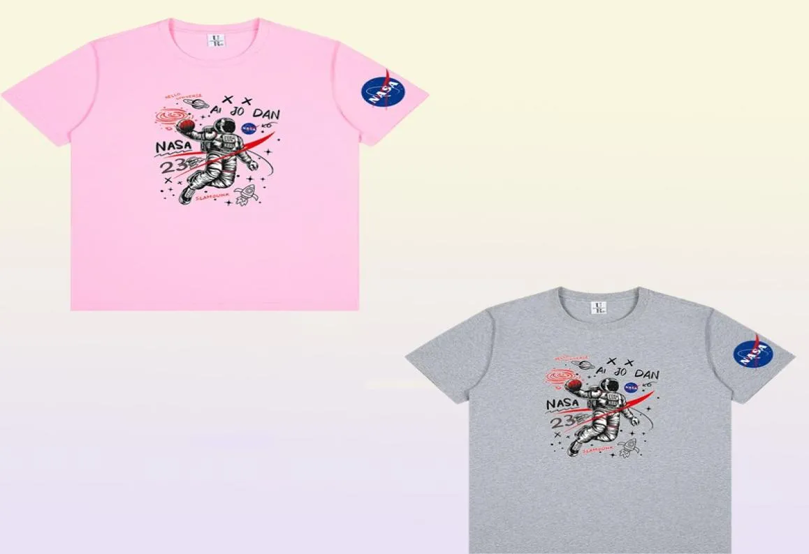 Astronauta Nacional Aeronáutica Administração Espacial NASA Camiseta Preto Cinza Vermelho Rosa Branco Azul Claro Homens e Mulheres 2521201204