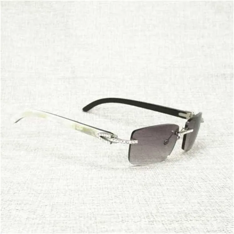 20% de descuento en gafas de sol Vintage Rhinestone Cuerno de búfalo natural Sin montura Hombres Gafas cuadradas de madera Mujeres para sombras al aire libre Oculos EyewearKajia Nuevo