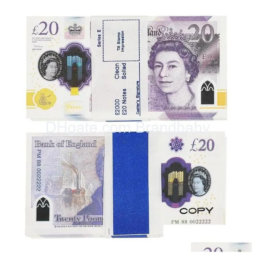 novelty games movie money uk pounds gbp bank game 100 20 notes authentic film edition movies play fake cash casino po dhh1d