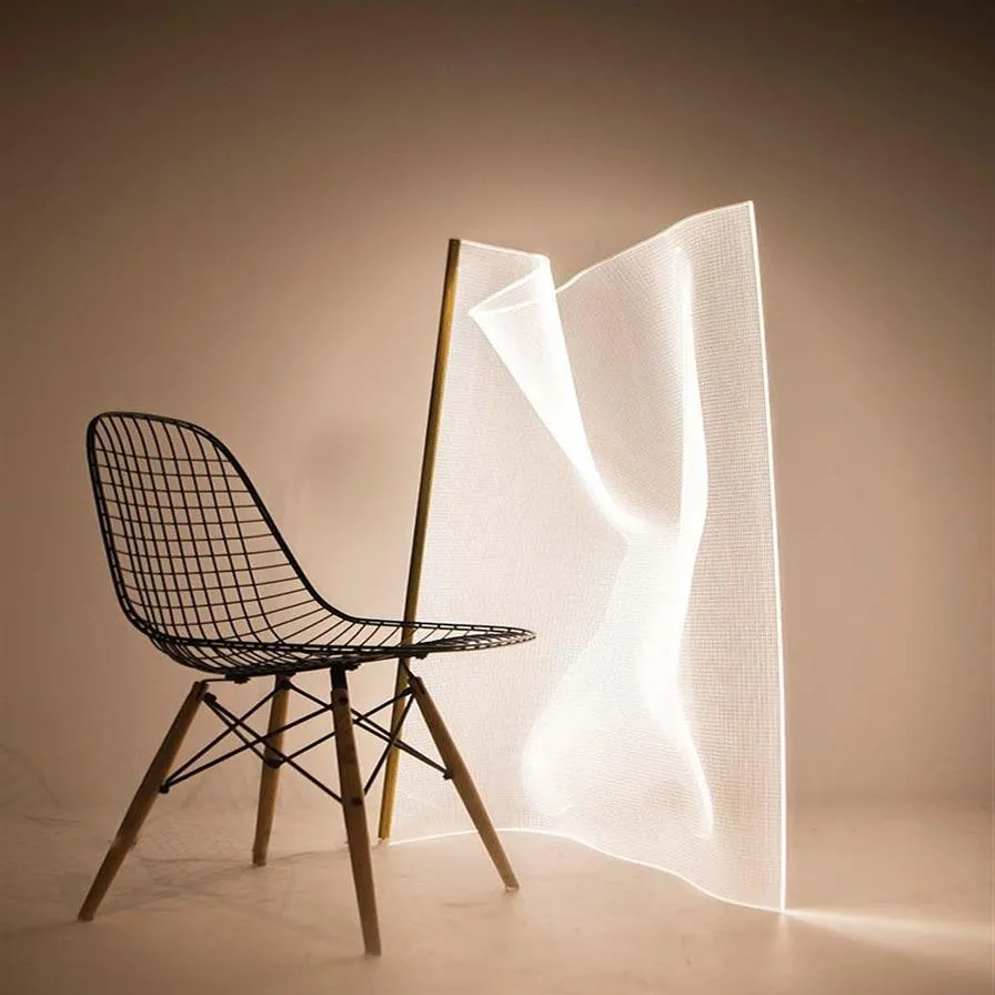 Post Modern Grid Acrylic Floor Lamp oregelbundna form Standlampor för vardagsrumsdesigner sovrumsdekor Hem LED242G