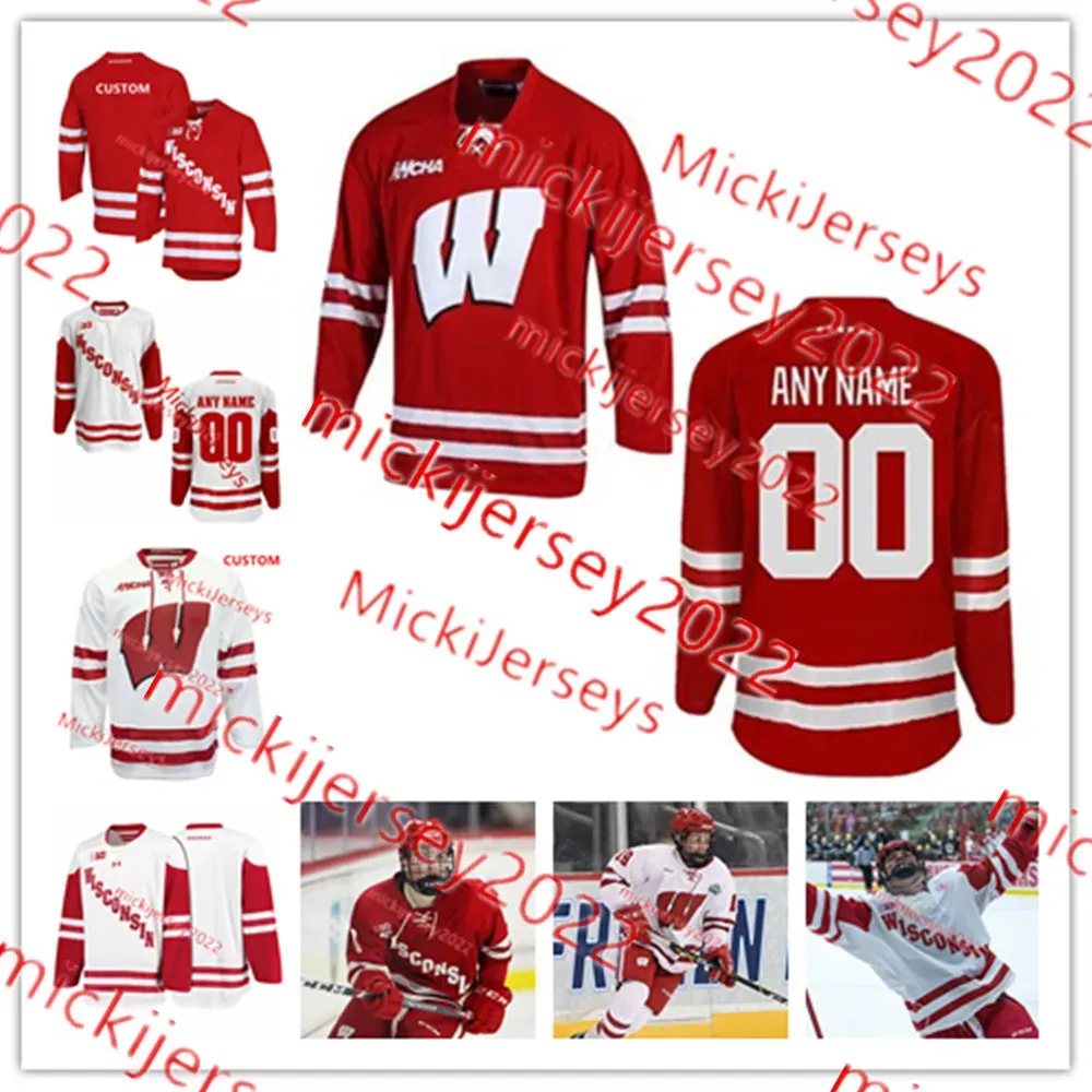 Wisconsin Jersey Ryan Suter K'Andre Miller Seamus Malone Custom Stitched Mens Youth 6 Peter Tischke 1 Jack Berry 20 Josh  Wisconsin Badgers Hockey Jerseys