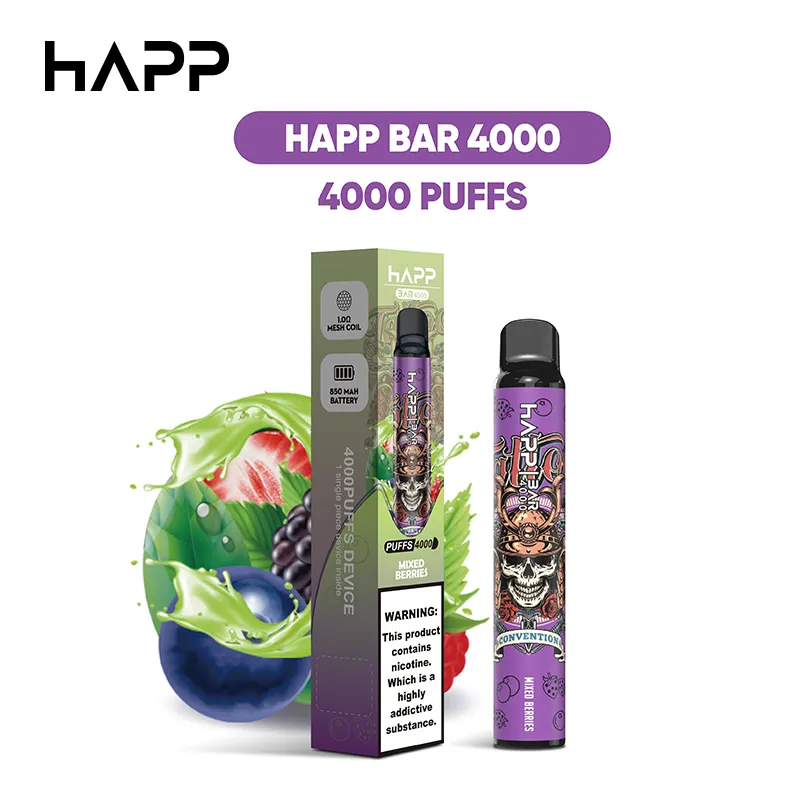 Vape Bar 4000 Puffs Do jednorazowe e-papierosy 2% 5% prefilled e sok vaper cewkę desechables Vapers 4K Puffs 15 Smaki Apple Sigarette elettroniche