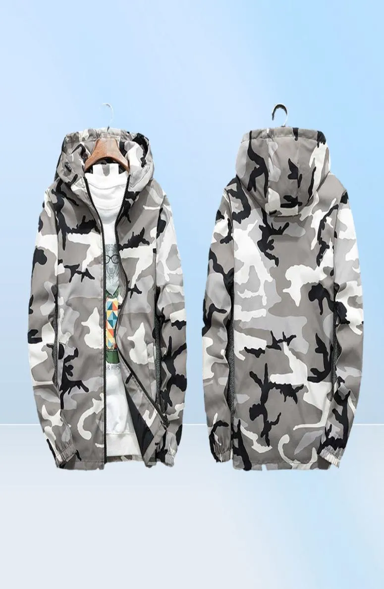 Men039s Kurtki męskie Men Men Casual Windbreaker Camouflage Hoated Płaszcze Modna Slim Hip Hop Bomber Ubranie 5xl8474153