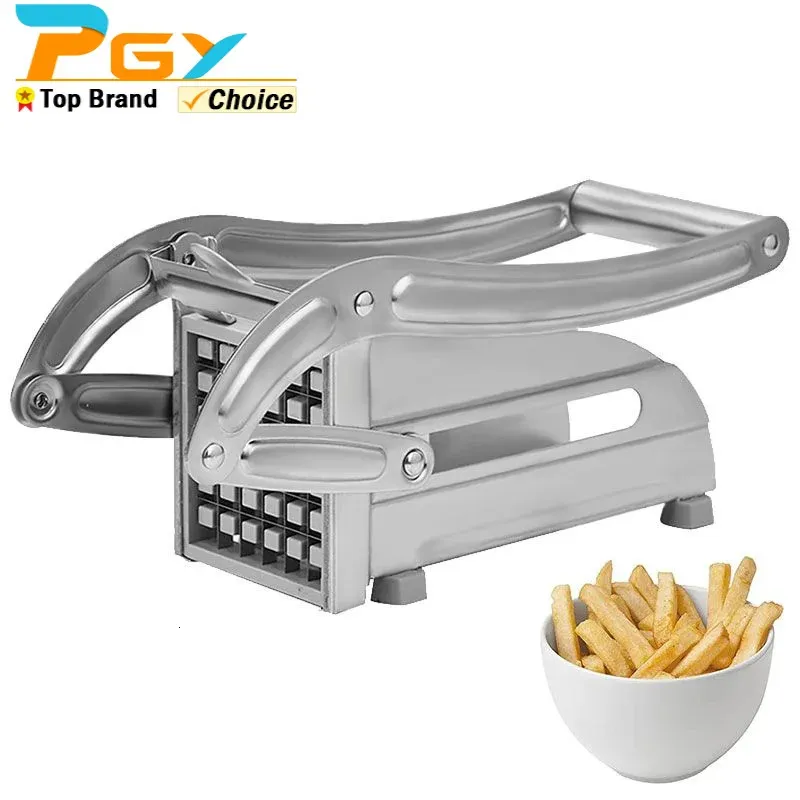 Professional Potato French Fry Cutter Machine with 2 Blades Stainless Steel Manual Vegetable Potato Slicer Kitchen Gadgets 240106