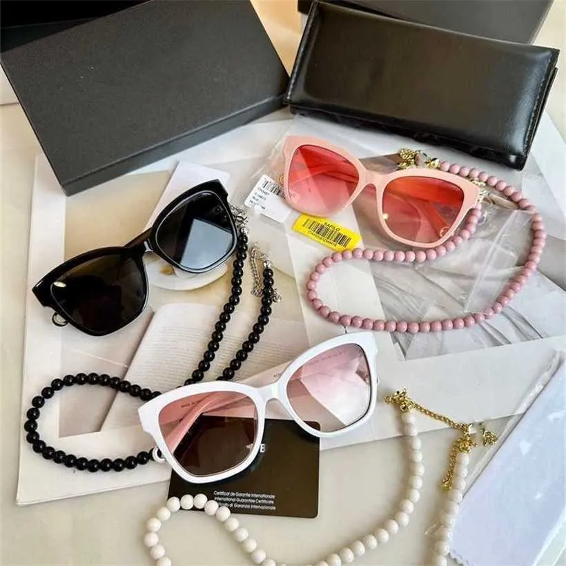 20% de descuento en calidad Nueva caja CH5487 Colgante de cadena de perlas para mujer Protección solar UV Gafas de sol de alta edición