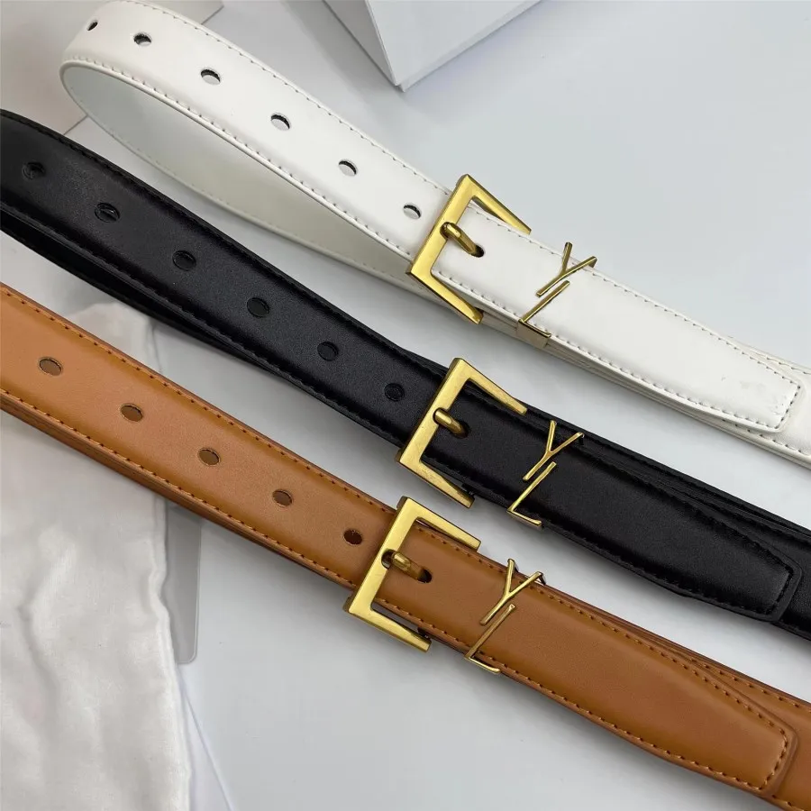designer Belt for Women Genuine Leather 3.0cm Width Waistband Big Gold Buckle High Quality Men Belts Y Buckle Waistband With box belt length is 80cm-125cm DHMBAGS2023