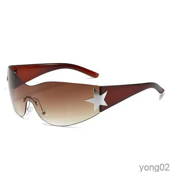 2023 Star One Piece Luksusowe punkowe okręty przeciwsłoneczne Kobiety projektantka marki Y2K Sun Glasses Men Goggle Shades Uv400 Fashion Eyewear SG559 6MXU3