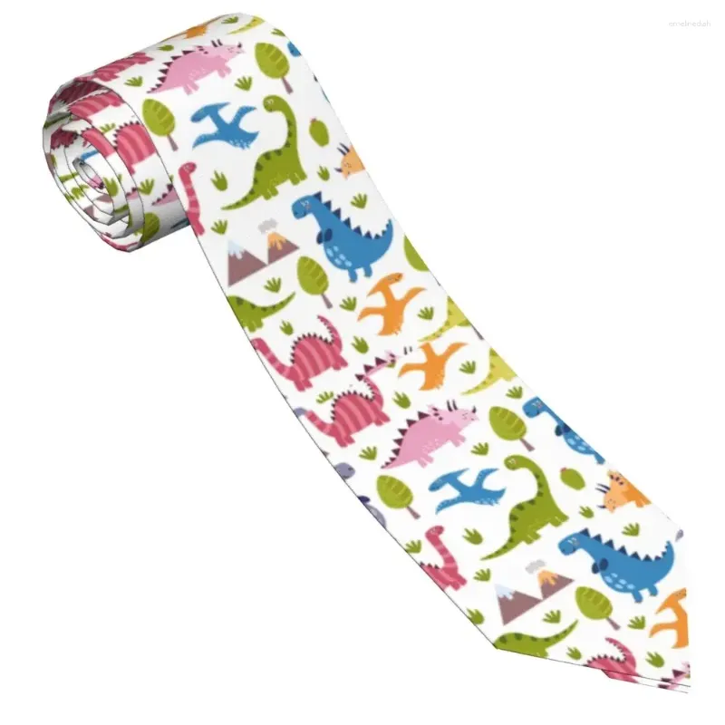 Gravatas borboletas animais dos desenhos animados anime dinossauro gravatas homens mulheres moda poliéster 8 cm pescoço largo para acessórios escritório