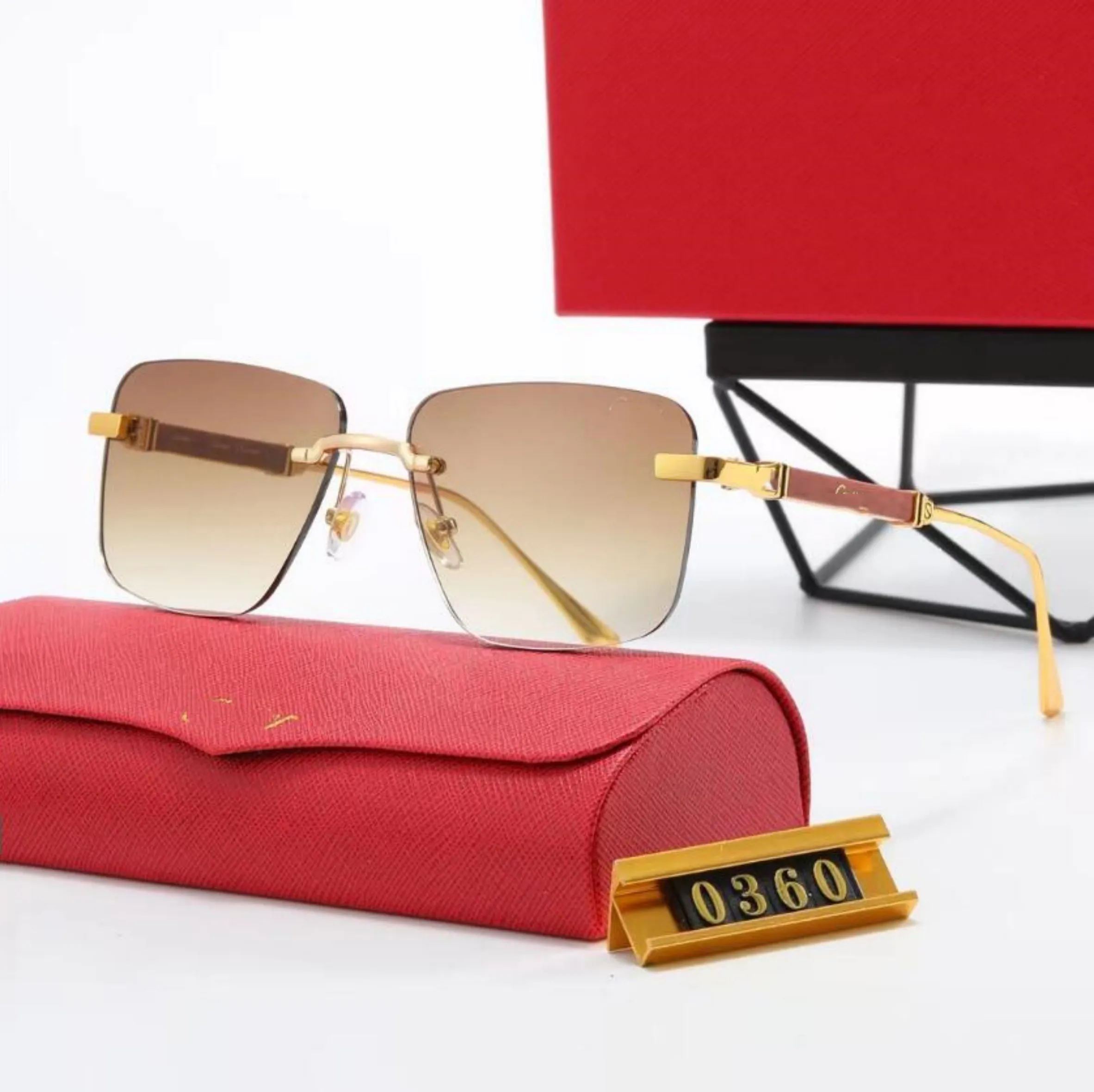 Men's Designer Sunglasses Fashion Luxury Gold Vintage Frame Square Metal Shape Women's Classic Sunglasses Glasses Glasses UV Lens Organic Box