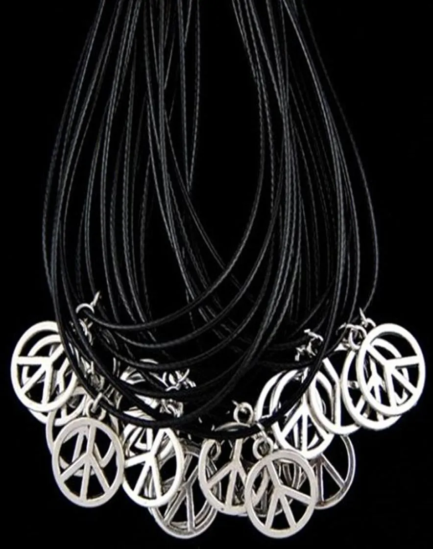 Smycken helhet 50st män kvinnor039s mode legering design freds tecken charms hängen halsband gåva hj115802418