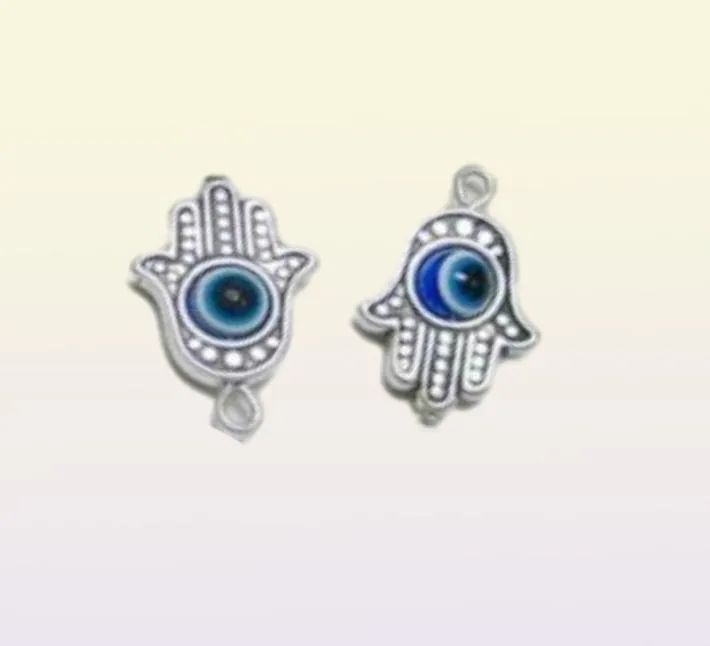 100pcs Hamsa Hand Evil Eye Kabbalah Luck Charms Wisiant do biżuterii bransoletki 19x12mm276k1145145