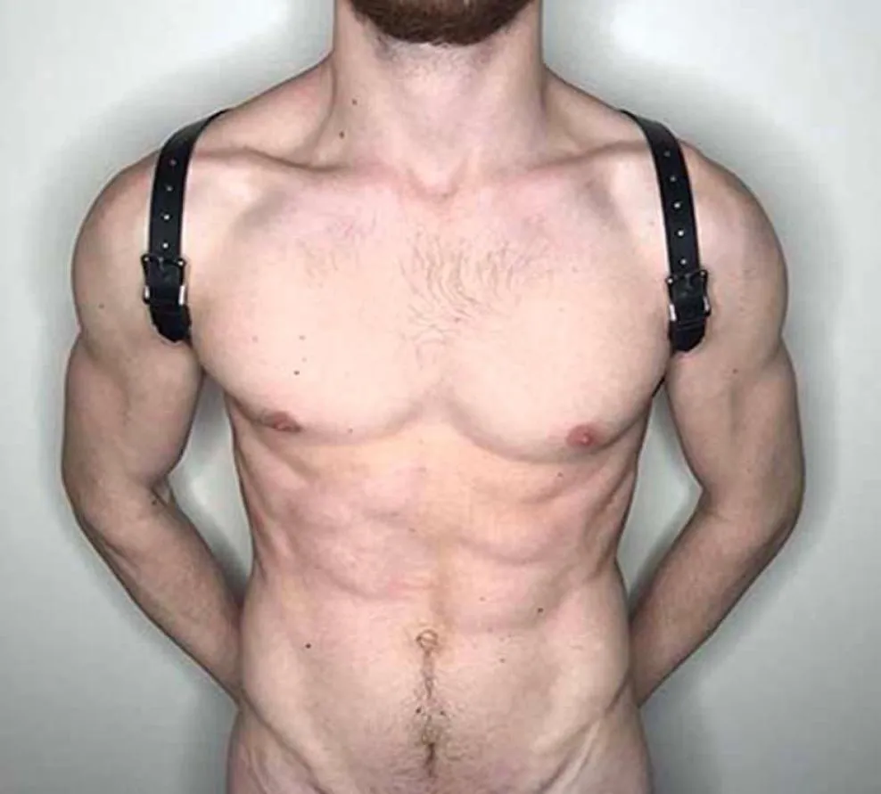 Arnês de couro erótico gay para homens, fetiches, bdsm, festival, rave, bondage, vestido artesanal, harajuku, estilo punk, roupas de dança de poste, roupa de balada 8328048