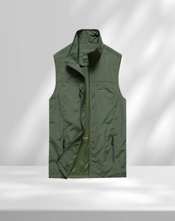 Gilet estivo in maglia da uomo Capispalla sottile traspirante multitasche classico Gilet maschile Pographer senza maniche Arrampicata Escursionismo pesca5437581