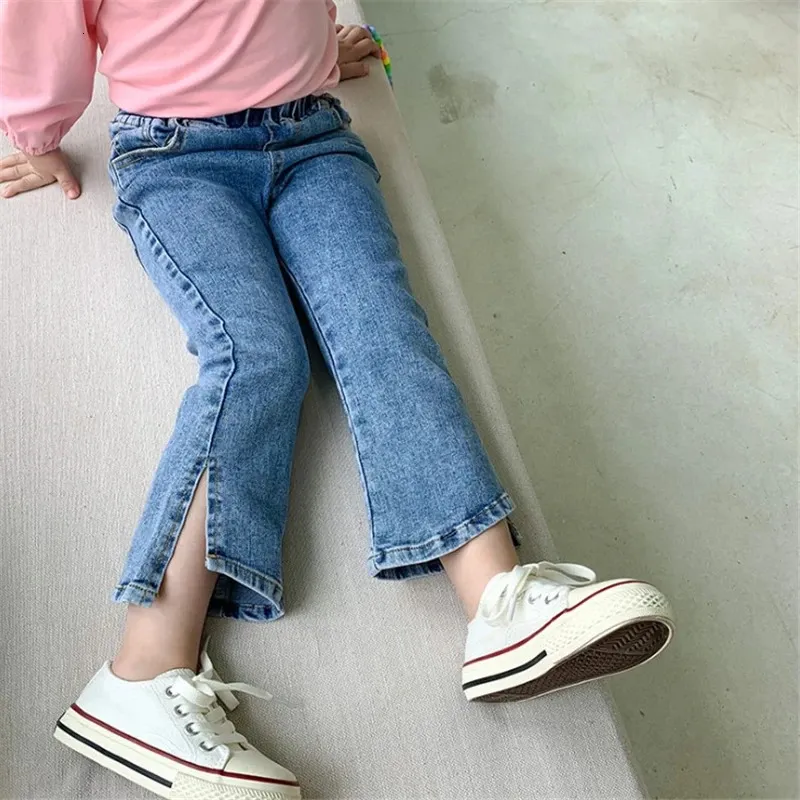 Jeans para niñas Primavera Otoño Pantalones de mezclilla para niños Estilo coreano Pantalones inferiores para niños Bebé para 2 4 5 6 7 8 años 240106