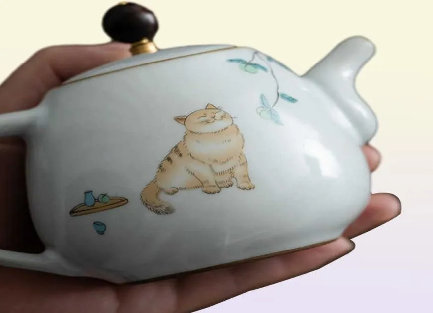 LUWU simpatico gatto teiera in ceramica tradizionale vaso cinese 280ml 2106218728803