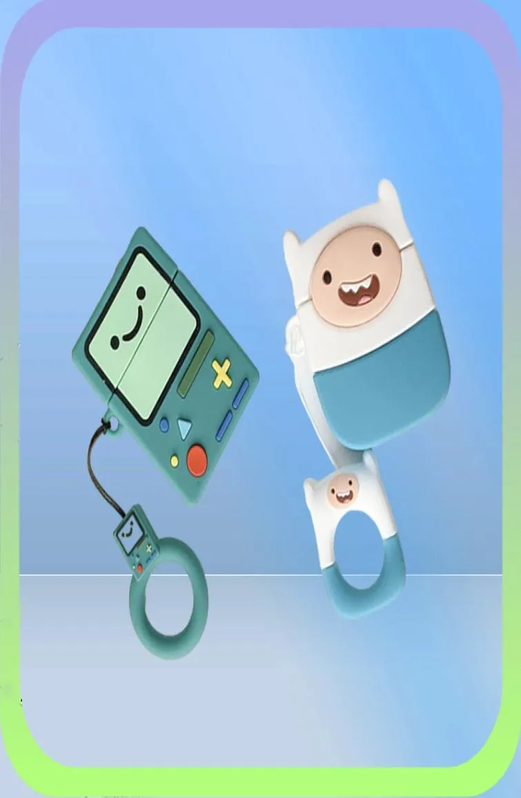 Finn Jake BMO Étui pour écouteurs Bluetooth Cartoon pour Airpods 1 2 3 Housse de protection mignonne Airpods pro Accessoires avec porte-clés8863312