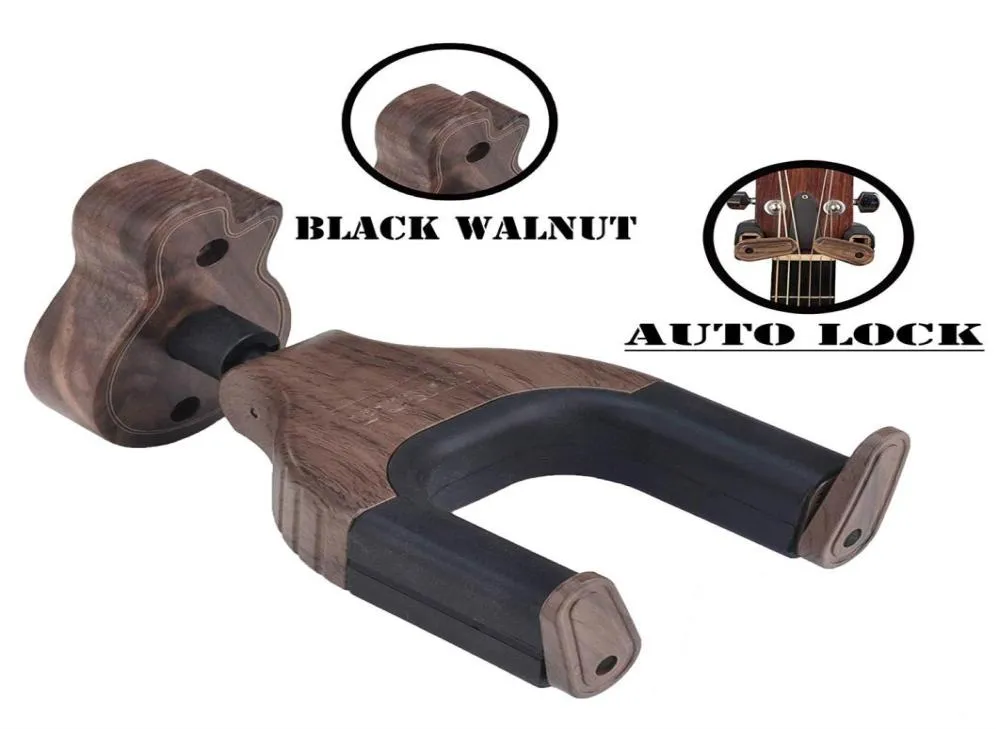 Guitar Wall Mount Hanger Stand Auto Lock Hanging Guitar Holder Acoustic Electric Guitar Stands Accessories Black Walnut4459457